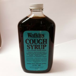 Vintage Watkins Cough Syrup 12 Oz Bottle Full