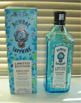 Bombay Sapphire Limited Edition English Estate Gin Bottle Empty Boxed