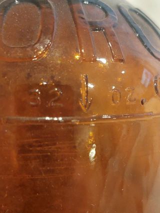 VINTAGE BROWN GLASS CLOROX BOTTLE 32oz 3