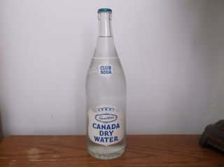 Vintage 1952 Canada Dry Water Club Soda Acl Bottle 1 Pt.  12 Fl Oz.  Full