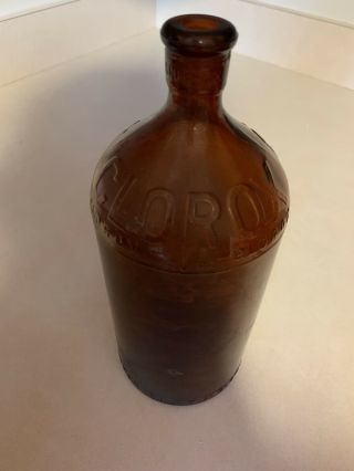 Vintage Brown Clorox Bottle 32 Oz