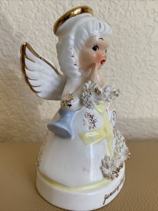 Vintage Napco Angel Figurine January angel Japan 4 1/2” 2