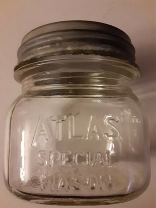 Atlas Special Mason,  Wide Mouth With Zinc Lid Circa - 1950 