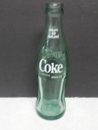 6.  5oz Coca - Cola Soda Pop Top Bottle Dallas Tex 88 - 10 Return For Refund
