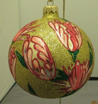 Slavic Treasures Ornament Flower Ball – Height 4.  5” - Is In Rabbit Ball - 98 - 08