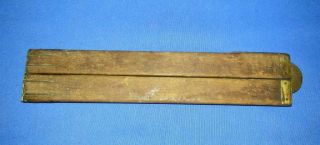 Vintage Old Collectible Brass And Wooden Folding Measuring Scale India