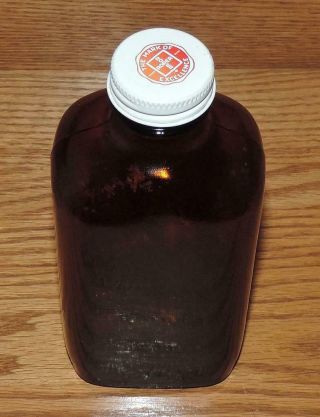 Vintage Whr Wh Rorer 6 - 5/8 " H 12oz Amber Brown Glass Medicine Bottle W/cap
