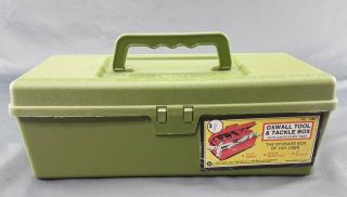 Vintage Oxwall Tool & Tackle Box With Cantilever Tray Some Hooks/ Lures Usa