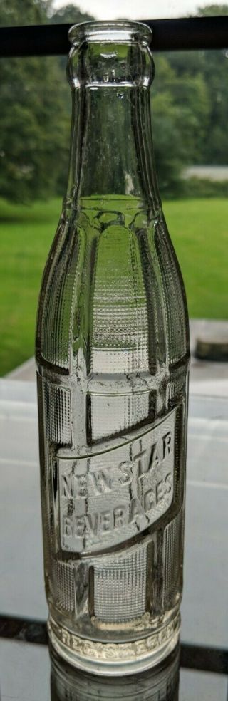 Vintage Art Deco Star Beverages Soda Pop Bottle 7 - 1/2 Oz Johnstown Pa