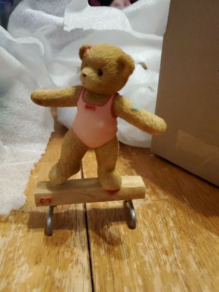 Cherished Teddies: Timberle Girl Gymnast Bear Figurine.  2003 Enesco 117007 B3