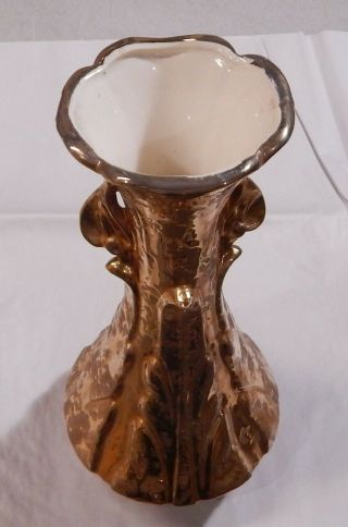 Vintage Antique Weeping Gold Vase Large 12 " Tall Beauty