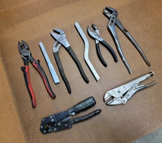 Antique Tools Craftsman Tools Pliers Cutters Linemans Mechanics Shop Tools ☆usa