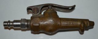 Antique Schrader Brass Nozzle Air Valve Blow Gun Gas Station Garage Compressor