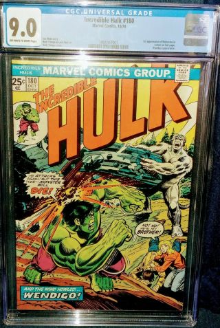 Incredible Hulk 180 Cgc 9.  0 1st Appearance Wolverine Cameo Only One On Ebay