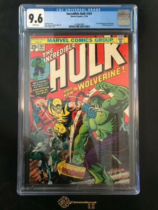 Incredible Hulk 181 Cgc 9.  6 White Pages 1st Wolverine Holy Grail Key X - Men