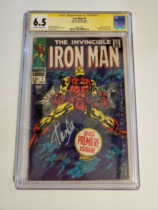 Invincible Iron Man 1 Cgc 6.  5 Signed By Stan Lee 1968