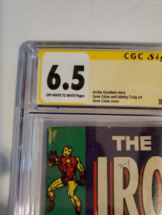 Invincible Iron Man 1 CGC 6.  5 Signed By Stan Lee 1968 3