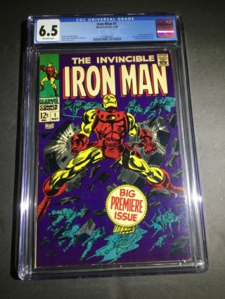 Marvel Invincible Iron Man 1 Cgc 6.  5 (1968)
