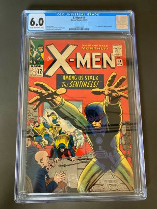 X - Men 14 Cgc 6.  0 Rare White Pages 1st Appearance Of The Sentinels Mcu Movie