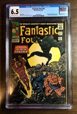 1966 Marvel Fantastic Four 52 1st App Black Panther Cgc 6.  5 Jack Kirby Cover