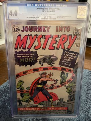 Journey Into Mystery 83 (aug 1962,  Marvel) Cgc 4.  0 First Appearance Of Thor
