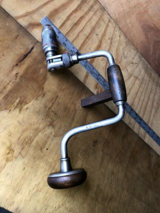 Vintage Hand Drill Stanley No 945.  10”,  Restored,  Antique,  Made In Usa