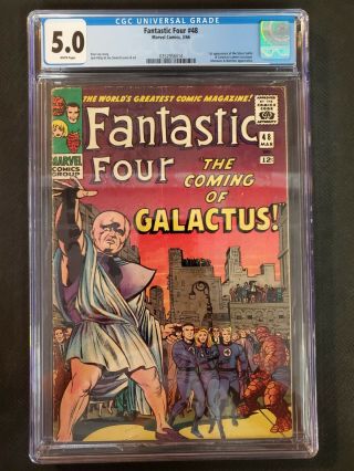 Fantastic Four 48 1st Silver Surfer Marvel Cgc 5.  0 White Pages Comics Book