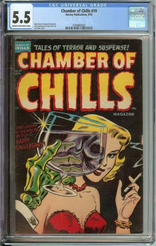 Chamber Of Chills 19 Cgc 5.  5 Cr/ow Pages // Classic Precode Elias Horror Cover