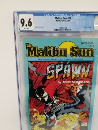 The Malibu Sun 13 CGC 9.  6 White Pages 1st Appearance of Spawn RARE Case 2