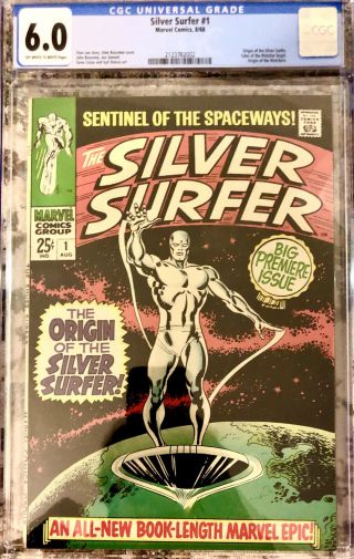 Silver Surfer 1 Cgc 6.  0 Ow P 1968 Marvel Orgin 1st Solo Series Tales Of Watcher