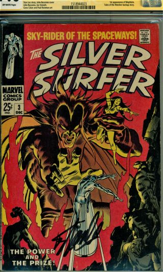 SILVER SURFER 3 CGC 7.  0 SS SIGNED BY STAN LEE 1ST APP OF MEPHISTO MOVIE APP 3