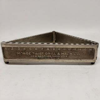 Vintage Morse Twist Drill & Mach Co.  Drill Bit Holder Stand,  Index Numbers 1 - 60