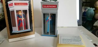 Hallmark 1995 Dc Comics Superman In Phone Booth Light Motion Holiday Ornament
