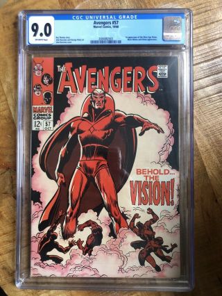 Avengers 57 Cgc 9.  0 1st Appearance Of The Vision.  Marvel Comic 1968