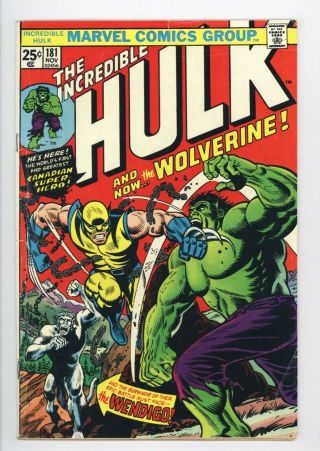 Incredible Hulk 181 Vol 1 Upper Mid Grade 1st App Of Wolverine W/mvs