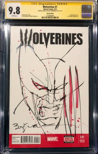 Bill Sienkiewicz Sketch Art Cgc 9.  8 Signed Wolverine X - Men Logan Cbcs