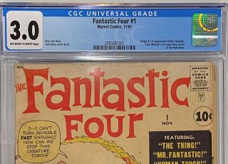 Fantastic Four 1 CGC 3.  0 (1st Marvel Team - up) 3