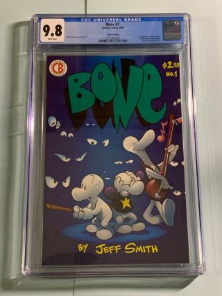 Bone 1 Cgc 9.  8 Cartoon Books 1994 Rare 9th Print Only 1 Of 2 Total 9.  8s