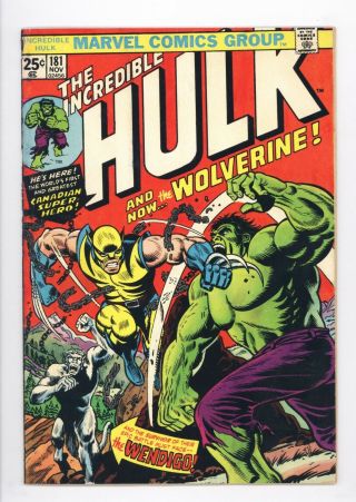 Incredible Hulk 181 Vol 1 Higher Grade 1st Wolverine W/ Marvel Stamp