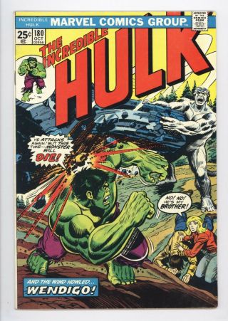 Incredible Hulk 180 Vol 1 Near Perfect 1st Wolverine W/ Marvel Stamp