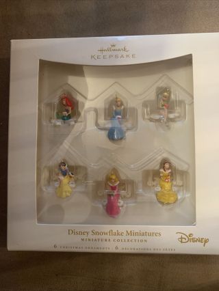 Disney Snowflake Miniatures Princess Set Of 6 Ornaments 2006