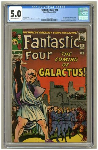 Fantastic Four 48 (cgc 5.  0) Ow/w Pages; 1st Silver Surfer And Galactus (j 4564)