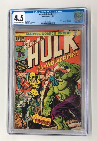 Incredible Hulk 181 1st Full Wolverine Appearance Cgc 4.  5 Marvel Comic
