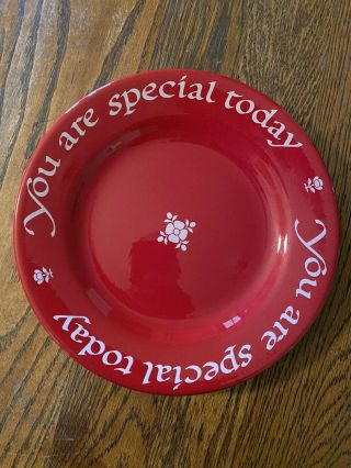Vintage 1979 The " You Are Special Today " Red Plate Made In Germany