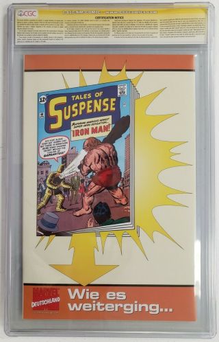 Tales of Suspense 39 CGC 9.  4 German Edition Signed by Stan Lee 1st Iron Man 2