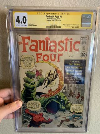 Fantastic Four 1 Cgc 4.  0 Ss Stan Lee 1st App Origin