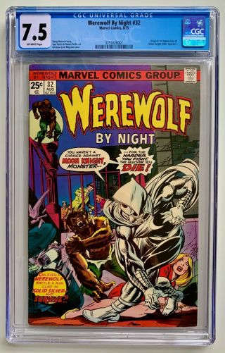 Werewolf By Night 32 Cgc 7.  5 (1975) 1st Appearance Of Moon Knight