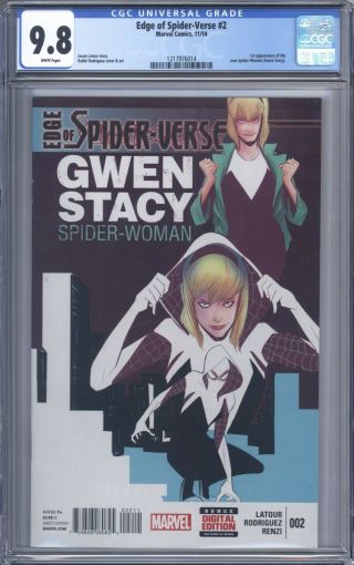 Edge Of Spider - Verse 2 Cgc 9.  8 Stunning Book 1st Print 1st App Of Spider - Gwen