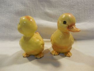 Vintage Lefton Japan Ceramic Easter Yellow Duck Duckling Figurines Set of 2 2