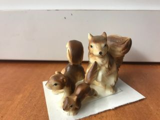 Vintage Bone China Miniature Figurines - Squirrel Family Hagen Renaker ?